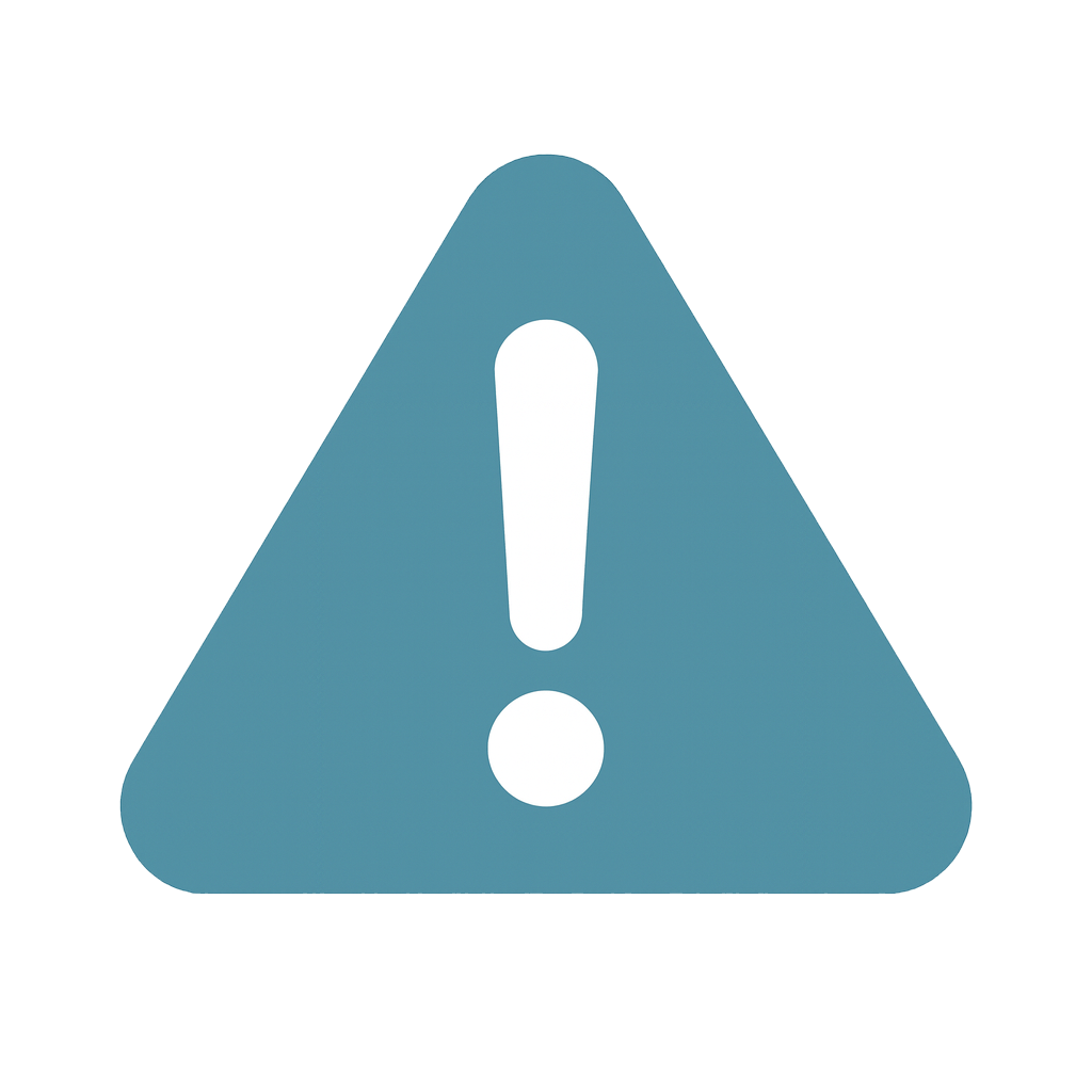 Ausrufezeichen in einem Dreieck als Symbol für wichtige Inhalte.